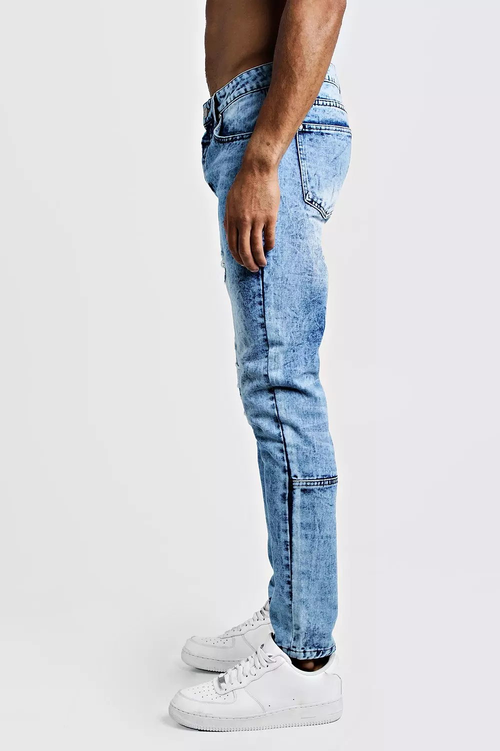 Worn Skinny Jean With Ankle Zips boohooMAN UK